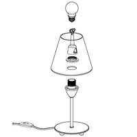 Eglo TafellampDamasco 1 30cm nikkel mat met wit - 95785 - thumbnail