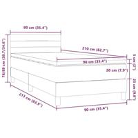 Boxspring met matras fluweel lichtgrijs 90x210 cm - thumbnail