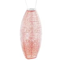 Solar lampion long oval bazaar 20 cm roze Lumiz - Lumiz - thumbnail