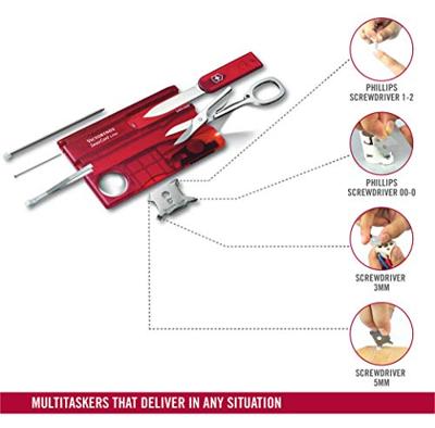 Victorinox SwissCard Lite 0.7300.T Zakgereedschapsset Aantal functies 13 Robijn (transparant)