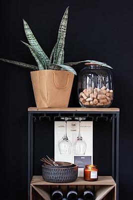 J-Line voorraadpot Roxy - glas|kurk - transparant - small