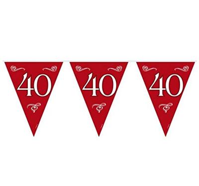 Vlaggenlijn 40 Jaar Jubileum Robijn Rood - 10m