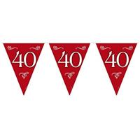 Vlaggenlijn 40 Jaar Jubileum Robijn Rood - 10m - thumbnail