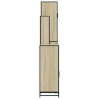 4-delige Badkamermeubelset bewerkt hout sonoma eikenkleurig - thumbnail