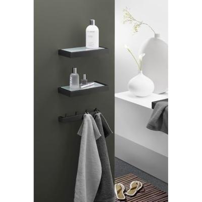 Zack Linea kapstok/handdoekhaken zwart RVS 40579
