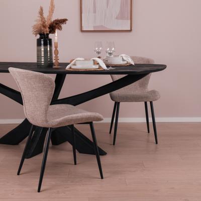 Sohome Deens Ovale Eettafel 'Mabel' Mangohout, 250 x 105cm, kleur Zwart