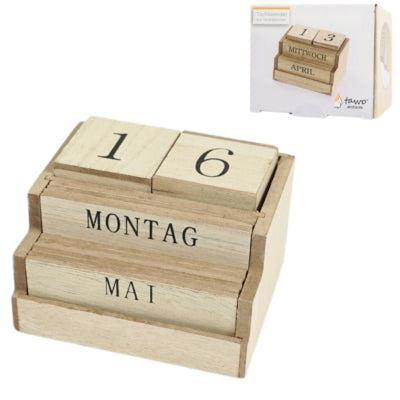Tafelkalender hout 10,5 cm | 6 stuks