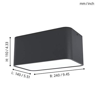 Eglo Zwarte opbouwlampGrimasola 24cm - 99284 - thumbnail