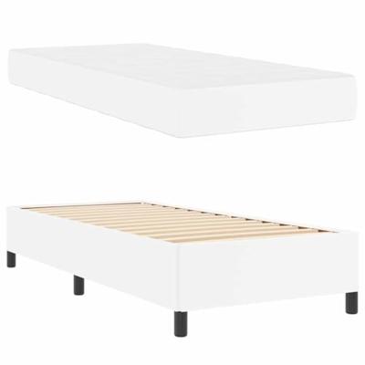 Bedframe met matras met matras Wit 90 x 190 cm Kunstleer