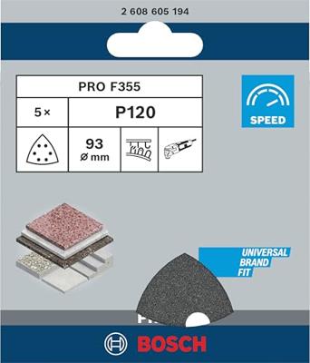Bosch Accessoires Schuurblad 93mm, 5 stuks korrel 120 - 2608605194 - thumbnail