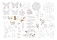 Creativ Company Labels met goudkleurige motieven voor aquarel, afm 1,5-10 cm, 44 stuk/ 1 doos - thumbnail