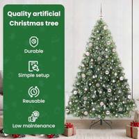 VidaXL Kunstkerstboom met 300 led met standaard groen 210 cm pe en pvc - thumbnail