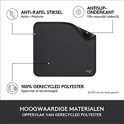 Muismat Logitech 956-000049 Grafiet Wit Zwart Grijs