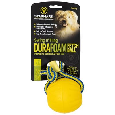 STARMARK SWING 'N FLING DURAFOAM FETCH BAL AAN KOORD MEDIUM 7 CM