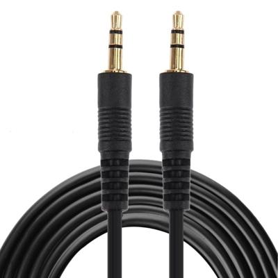 AUX kabel 3.5mm mannelijke Mini Plug Stereo-audiokabel lengte: 3m (zwart + goud vergulde Connector)