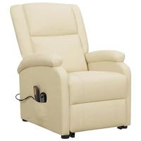 Sta-op-massagestoel kunstleer crèmekleurig - thumbnail