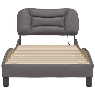 Bedframe met LED zonder matras "Hvar" grijs 90x190 cm