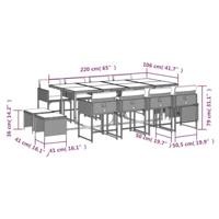 13-delige Tuinset met kussens poly rattan zwart - thumbnail