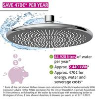 Wenko Regendouchekop Watersaving (Chroom, Ø 22,5 cm) - thumbnail