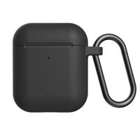 U by UAG [U] DOT Soft Touch siliconen hoes Apple Airpods 2 (2019) / Apple Airpods 1 (2016) [Wireless Charging compatibel (LED zichtbaar), Lightning-aansluiting afdekking, karabijnhaak] zwart - thumbnail