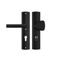 AXA AXA Curve Plus veiligheidsbeslag voordeur gebogen schild S-knop/Blok-kruk PC72 met kerntrekbeveiliging SKG3 - aluminium/zwart - thumbnail