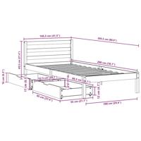 Bedframe zonder matras massief grenenhout 100x200 cm - thumbnail