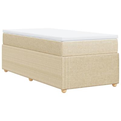 Boxspring met matras stof crèmekleurig 120x200 cm