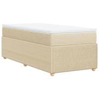 Boxspring met matras stof crèmekleurig 90x200 cm - thumbnail
