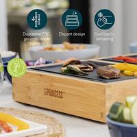 Princess 104040 Tafelgrill Elektrisch Zwart, Bamboe - thumbnail