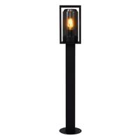 Tuinlamp staand zwart met smokeglas & E27 &apos;Griffin&apos; 80cm - thumbnail