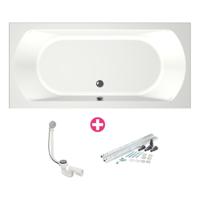 Xenz Lagoon Duobad - 190x90x53 - afvoer Midden - acryl - wit mat 6929-03 - thumbnail