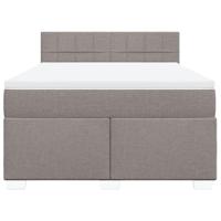 Boxspring met matras stof taupe 140x200 cm - thumbnail
