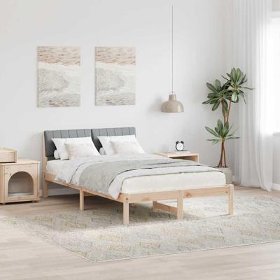 Bedframe Bruin en lichtgrijs 120 x 200 cm Massief grenenhout Bedframe Bruin en lichtgrijs 120 x 200 cm Massief grenenhout