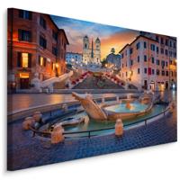 Schilderij - De Spaanse Trappen, Rome Italië, Premium Print - thumbnail