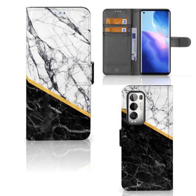 OPPO Find X3 Neo 5G | Bookcase | Marmer Wit Zwart - Origineel Cadeau Man