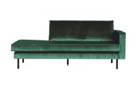 WOOOD Daybed 'Rodeo' Rechts, Velvet, kleur Forest Green - thumbnail