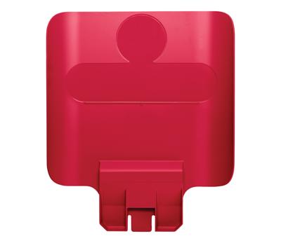 Paneel Rubbermaid Slim Jim Recyclestation voor label rood