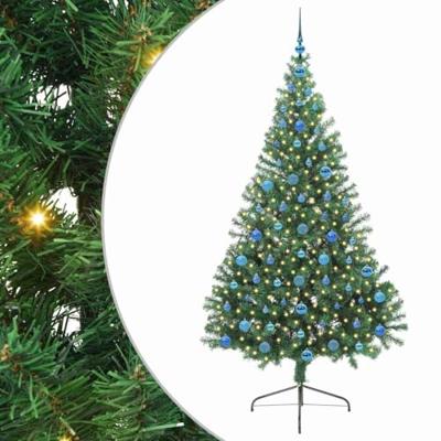 VidaXL Kunstmatig voorverlicht kerstboom met 300 led groen 210 cm pvc