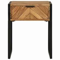 Nachtkastje met lade Bruin 40 x 35 x 50 cm Massief acaciahout - thumbnail
