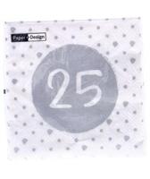 Duni Servetten 25 33x33 cm 20 Stuks Wit/Grijs - thumbnail