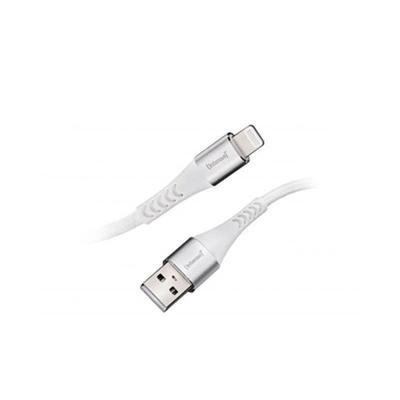 Intenso USB-kabel USB 2.0 USB-A stekker, Apple Lightning stekker 1.50 m Wit Stoffen mantel 7902102