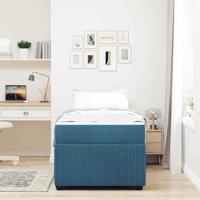 Bedframe met matras Blauw 90 x 190 cm Stof - thumbnail