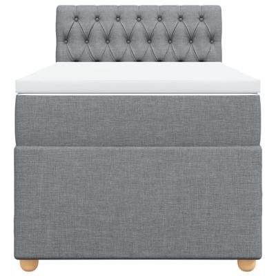 Boxspring met matras stof lichtgrijs 120x190 cm