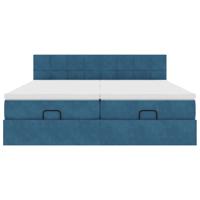 Ottoman bed met matrassen en LED's 160x200cm fluweel - thumbnail