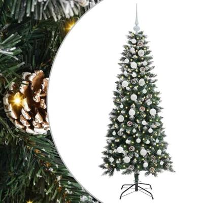 VidaXL Kunstkerstboom met 150 led groen 150 cm pvc en plastic en staal