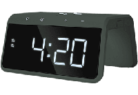 Digitale Wekker met Draadloze Oplader - Dual Alarmklok met Wake Up Light - Midnight Green (HCG019QI-MG) - thumbnail