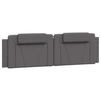 Bedframe met hoofdbord kunstleer grijs 180x200 cm - thumbnail