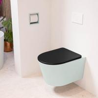 MONDIAZ LAVIE hangend toilet single fire rimless diepspoel Greey, Toiletzitting met quick-release & softclose Urban - thumbnail