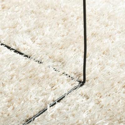 Vloerkleed hoogpolig glanzend 100x200 cm crmekleurig