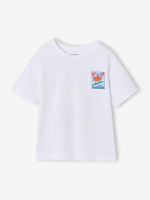 Jongensshirt met motief op de voor- en achterkant wit